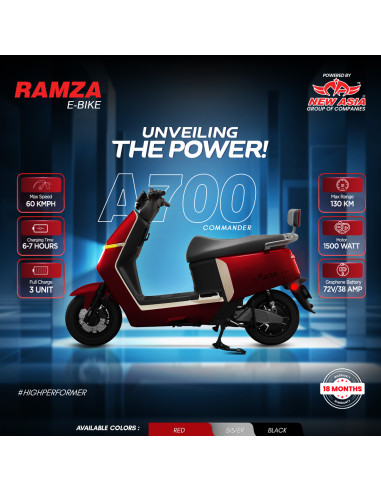 Ramza Commander A700 Electric Scooter Price in Pakistan, Rating, Reviews and Pictures